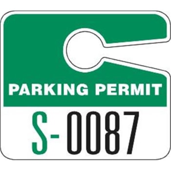 Image for Plastic Parking Permit Tags, With Jumbo 1 Numbers, Green, Package Of 100 from HD Supply