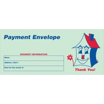 Stock Rent Payment Envelope, Light Green, Package Of 250