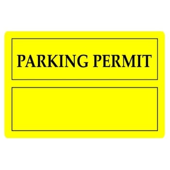 Image for Parking Permit Static Cling, Yellow, 3 X 2 Package Of 100 from HD Supply