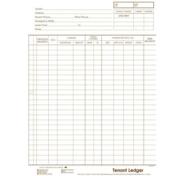 Image for Tenant Ledger Card, Package Of 100 from HD Supply