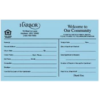 Image for Welcome To Our Community Rental Prospect Cards, Blue Package Of 100 from HD Supply