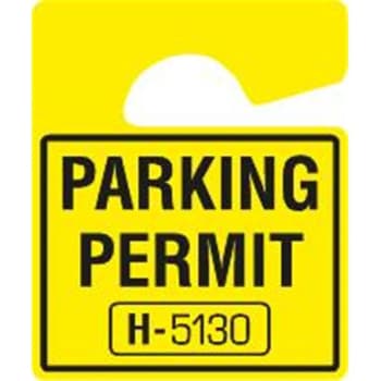 Image for Plastic Parking Permit Tags Stock, Yellow, 2-1/2 X 3 Package Of 100 from HD Supply