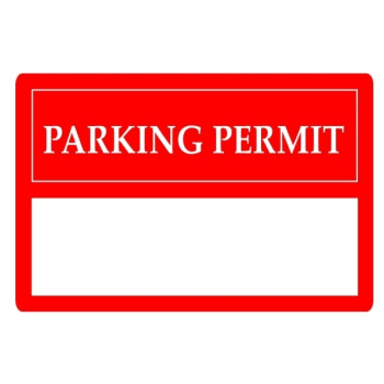 Parking Permit Window Stickers, Red, 3 X 2 Package Of 100