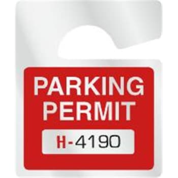 Image for Plastic Parking Permit Tags, Reflective, Red Square, Small, Package of 100 from HD Supply
