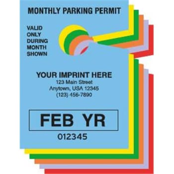 Image for Monthly Temporary Parking Tags, 2-3/4" X 3-3/4", Package Of 100 from HD Supply