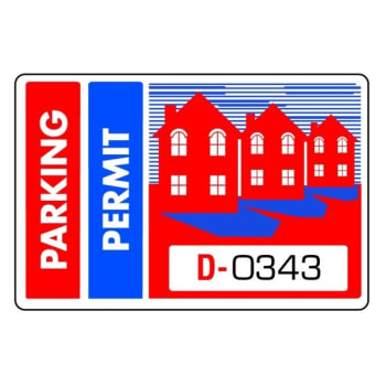 Image for Parking Permit Static Cling, Red/Blue, 3 x 2, Package of 100 from HD Supply