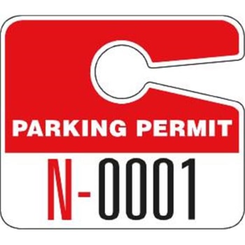 Image for Plastic Parking Permit Tags, with Jumbo 1 Numbers, Red, Package of 100 from HD Supply