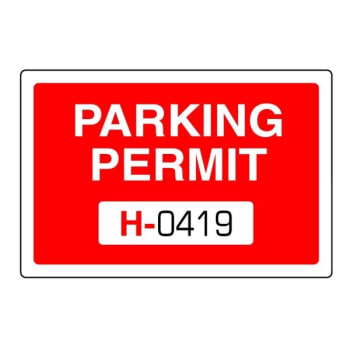 Parking Permit Window Stickers, Red, 3 X 2, Package Of 100