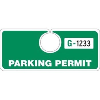 Image for Horizontal Parking Permit Tags, Green, 5 x 2 1/8, Package of 100 from HD Supply