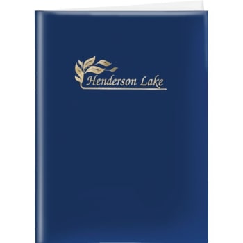 Image for Custom Glossy Pocket Folders, Blue Package Of 100 from HD Supply