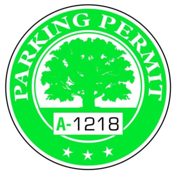 Image for Parking Permit Bumper Stickers, Green Tree, 2-1/4 Diameter, Package Of 100 from HD Supply