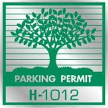 Parking Permit Window Stickers, Green/silver Foil Tree, Package Of 100