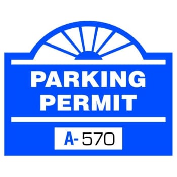Image for Parking Permit Static Cling Round Arch, Blue, 2-1/2 x 2 Package Of 100 from HD Supply