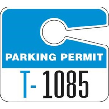 Image for Plastic Parking Permit Tags, With Jumbo 1 Numbers, Light Blue, Package Of 100 from HD Supply