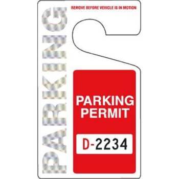 Image for Hologram Plastic Parking Permit Tags, Stock, Red, 2 3/4 X 4 3/4, Package Of 100 from HD Supply