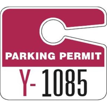 Image for Plastic Parking Permit Tags, With Jumbo 1 Numbers, Burgundy, Package Of 100 from HD Supply