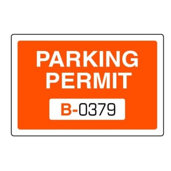 Image for Parking Permit Window Stickers, Orange, 3 x 2, Package of 100 from HD Supply