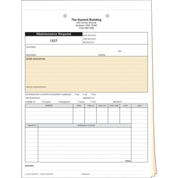 Image for Personalized 3-Part Maintenance Requests, Labor/material, Package Of 100 from HD Supply