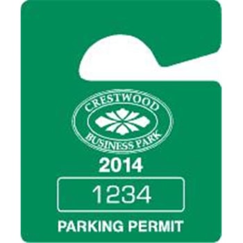 Image for Custom Plastic Parking Permit Tags, Solid Green, Small, Package Of 100 from HD Supply