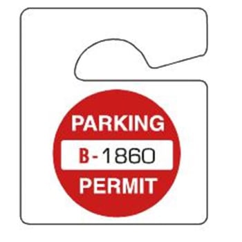 Image for Non-Reflective Plastic Parking Permit Tags, Red Circle, Small, Package Of 100 from HD Supply