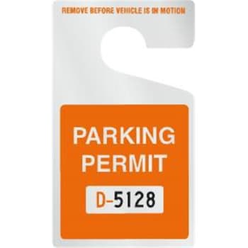 Image for Plastic Parking Permit Tags Reflective, Orange, 2-3/4 x 4-3/4 Package Of 100 from HD Supply