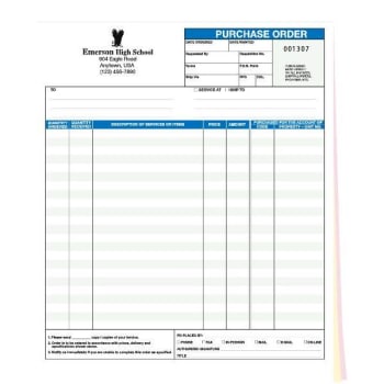 Image for 3-Part Purchase Order, Alternating Row Colors, 8-1/2" x 11", Package of 100 from HD Supply