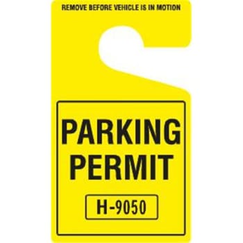 Image for Plastic Parking Permit Tags, Yellow, 2-3/4 X 4-3/4, Package Of 100 from HD Supply