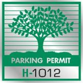 Parking Permit Bumper Stickers, Green/silver Foil Tree, Package Of 100
