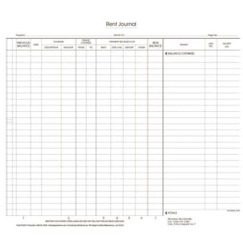 Rent Journal, Double Copy, Package Of 100