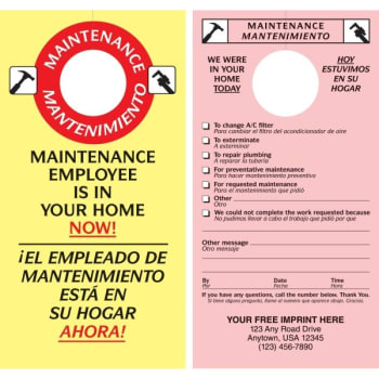 Two-Sided Maintenance Tags, Bilingual, 3-1/2 X 7", Package Of 100