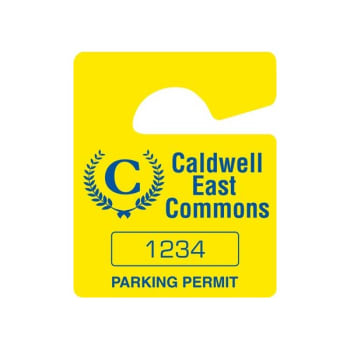 Image for Custom Plastic Parking Permit Tags, Solid Yellow, Small, Package Of 100 from HD Supply