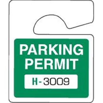 Non-Reflective Plastic Parking Permit Tag, Green Square, Small, Package Of 100