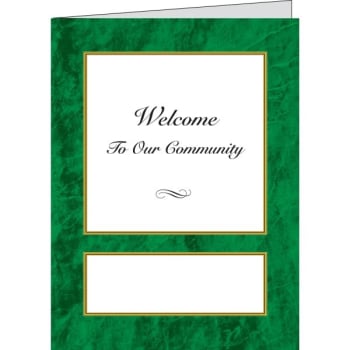 Personalized Welcome Folders, Dark Green Marble Package Of 100