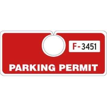 Horizontal Parking Permit Tags, Red, 5 X 2 1/8, Package Of 100