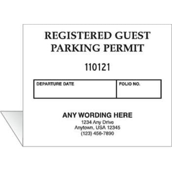Image for Registered Guest Parking Permit, White, Package Of 100 from HD Supply