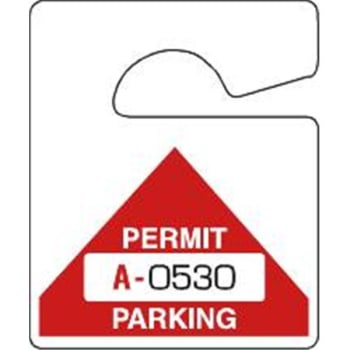 Non-Reflective Plastic Parking Permit Tags, Red Triangle, Small, Package Of 100