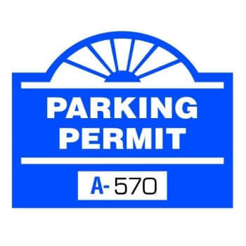 Image for Parking Permit Window Stickers Round Arch, Blue, 2-1/2 x 2 Package Of 100 from HD Supply