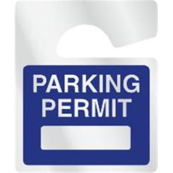 Write-On Plastic Parking Permit Tags, Reflective, Blue, Small, Package Of 100