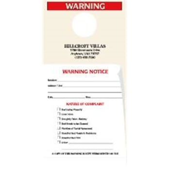 Image for Rules Violation Warning Tags, 4-1/4 X 8-1/2, Package Of 100 from HD Supply