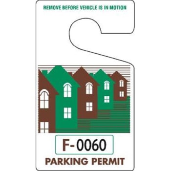 Image for Plastic Parking Permit Tags, Brown/green, Large, Package Of 100 from HD Supply