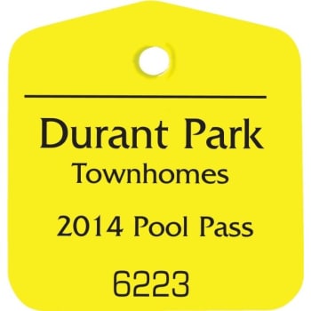 Image for Pool Pass Tag, Yellow, 1-3/4 x 1-7/8, Package of 100 from HD Supply