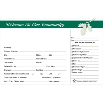 Image for Personalized Guest Cards, Leaves Design, Green, 8 X 5 Package Of 100 from HD Supply