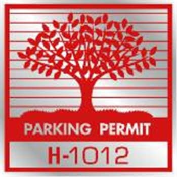 Image for Parking Permit Window Stickers, Red/silver Foil Tree, Package Of 100 from HD Supply