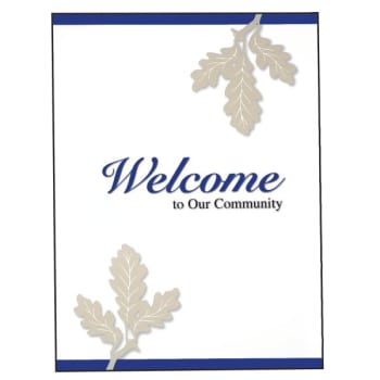Image for Personalized Welcome Folders, Oak Leaf Design, Blue Package Of 100 from HD Supply