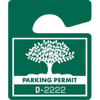 Image for Plastic Parking Permit Tags, Green, 2-1/2 X 3, Package Of 100 from HD Supply