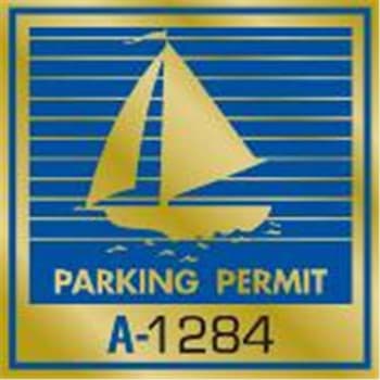 Image for Parking Permit Bumper Stickers, Blue/gold Foil Boat, Package Of 100 from HD Supply