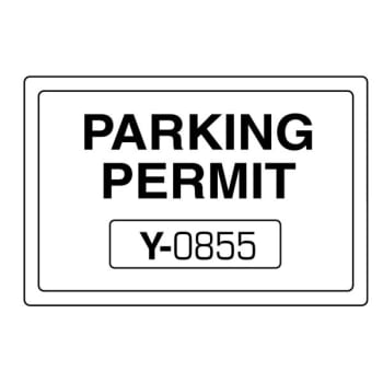Image for Parking Permit Bumper Stickers, White, 3 X 2, Package Of 100 from HD Supply
