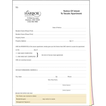 Image for Notice To Vacate Forms, 8-1/2 X 11, Package Of 100 from HD Supply