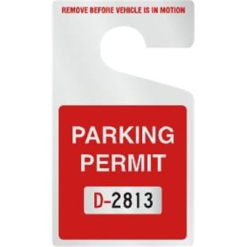 Image for Plastic Parking Permit Tags, Reflective, Red Square, Large, Package Of 100 from HD Supply