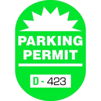 Image for Parking Permit Window Stickers Capsule, Green, 1-3/4 x 2-1/2 Package Of 100 from HD Supply